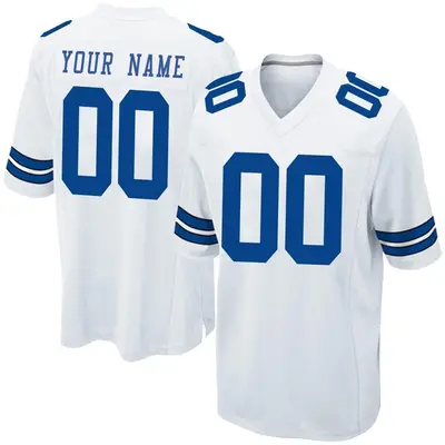 Youth Game Custom Dallas Cowboys White Jersey