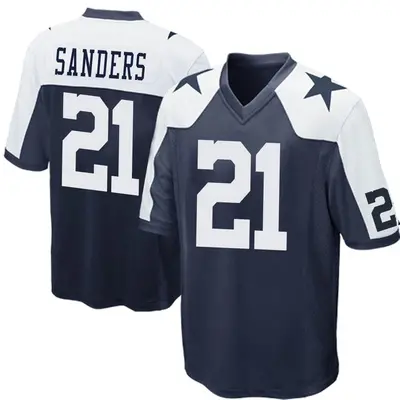 Youth Game Deion Sanders Dallas Cowboys Navy Blue Throwback Jersey