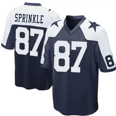 Youth Game Jeremy Sprinkle Dallas Cowboys Navy Blue Throwback Jersey