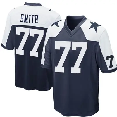 Youth Game Tyron Smith Dallas Cowboys Navy Blue Throwback Jersey