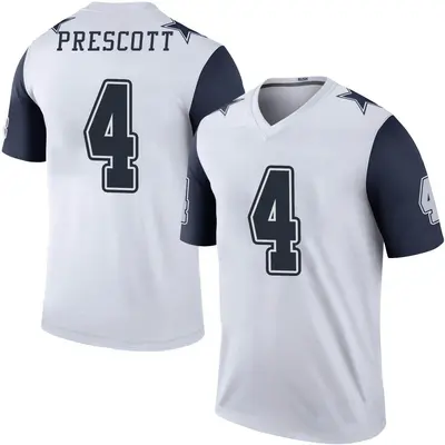 Youth Legend Dak Prescott Dallas Cowboys White Color Rush Jersey