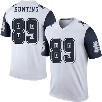 Youth Legend Ian Bunting Dallas Cowboys White Color Rush Jersey