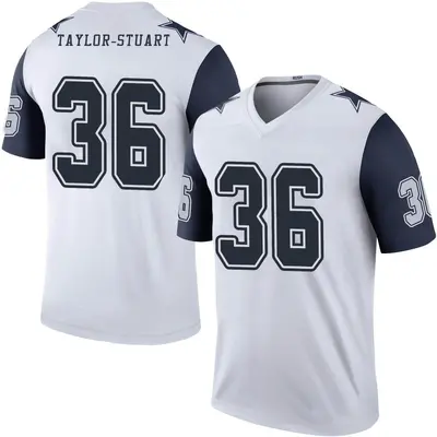 Youth Legend Isaac Taylor-Stuart Dallas Cowboys White Color Rush Jersey