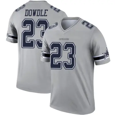 Youth Legend Rico Dowdle Dallas Cowboys Gray Inverted Jersey