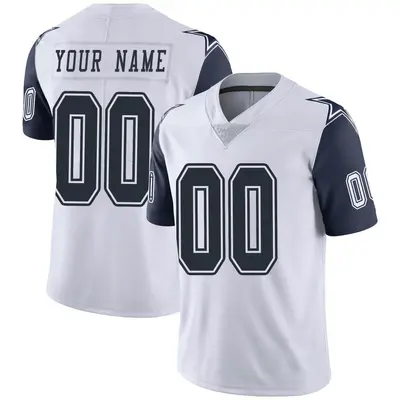 Youth Limited Custom Dallas Cowboys White Color Rush Vapor Untouchable Jersey