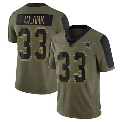 Youth Limited Damone Clark Dallas Cowboys Olive 2021 Salute To Service Jersey