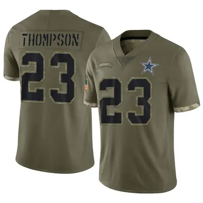 Youth Limited Darian Thompson Dallas Cowboys Olive 2022 Salute To Service Jersey