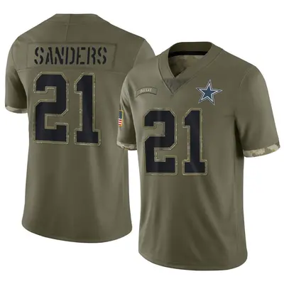 Youth Limited Deion Sanders Dallas Cowboys Olive 2022 Salute To Service Jersey