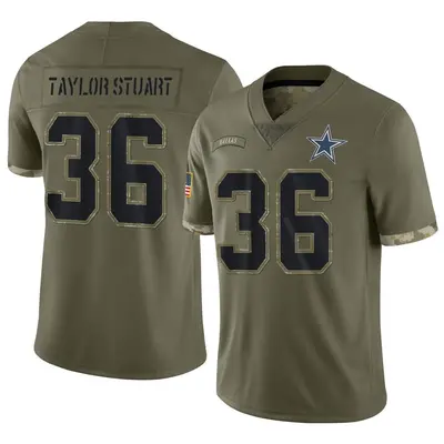 Youth Limited Isaac Taylor-Stuart Dallas Cowboys Olive 2022 Salute To Service Jersey