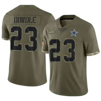 Youth Limited Rico Dowdle Dallas Cowboys Olive 2022 Salute To Service Jersey