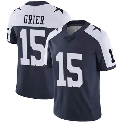 Youth Limited Will Grier Dallas Cowboys Navy Alternate Vapor Untouchable Jersey